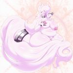  1:1 2019 4_fingers anthro anthrofied belly big_breasts blush breasts claws curvy_figure deep_navel digital_media_(artwork) dragon eyes_closed female fingers fluffy front_view fur furred_dragon genitals hand_on_breast hi_res huge_hips huge_thighs hurikata legendary_pok&eacute;mon navel nintendo nipples nude overweight overweight_female pok&eacute;mon pok&eacute;mon_(species) pok&eacute;morph pussy rebecca_alexandrite reshiram slightly_chubby smile solo thick_thighs video_games voluptuous white_body white_fur wide_hips 