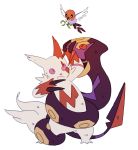  avian bite bluekomadori claws coiling fangs feathers fletchling fur hi_res mistletoe nintendo plant pok&eacute;mon pok&eacute;mon_(species) seviper tongue video_games zangoose 