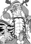  2019 abs anthro balls beard biceps christmas eurobeat facial_hair felid fur genitals holidays male mammal multicolored_body multicolored_fur muscular muscular_male navel pang pantherine pecs penis sdorica sdorica_sunset solo striped_body striped_fur stripes suspenders tiger tongue tongue_out two_tone_body two_tone_fur 