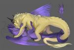  2020 belly claws dragon duo erection feathered_wings feathers female feral genitals gold_scales hair horn lying madness_demon male male/female missionary_position nelka on_back penis purple_body purple_skin scales sex simple_background tail_tuft tuft whiskers wings 