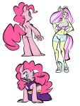  anthro bdsm big_breasts bondage bound breasts butt cutie_mark digital_media_(artwork) earth_pony equid equine female fluttershy_(mlp) friendship_is_magic gag gagged genitals hair hi_res horse invalid_tag mammal my_little_pony nipples nude oddjuice pinkie_pie_(mlp) pony rubber 