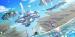  absurdres cloud day dutch_angle floating_city floating_island highres ocean outdoors reflection rei_(teponea121) scenery shulk signature sky water xenoblade_(series) xenoblade_1 
