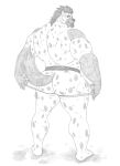  anthron butt clothing hi_res hyaenid hyenajack jockstrap looking_back male mammal muscular rear_view solo spots standing underwear 