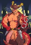  abs anthro balls barazoku biceps big_balls big_penis blonde_hair claws clothing cowboy cowboy_hat digital_media_(artwork) dragon drum erection future_card_buddyfight genitals hair hat headgear headwear hi_res horn huge_balls huge_penis humanoid_penis looking_at_viewer male muscular muscular_male musical_instrument nipples nude pecs penis percussion_instrument red_dragon scalie sheriff simple_background smile solo sxfpantera tongue 