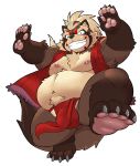  2020 anthro armpit_hair asian_clothing belly body_hair brown_body brown_fur bulge canid canine clothing east_asian_clothing fundoshi fur genital_outline genitals goemon_(tas) humanoid_hands humanoid_penis hupi1008 japanese_clothing kemono male mammal moobs navel nipples overweight overweight_male penis penis_outline raccoon_dog simple_background solo tanuki tokyo_afterschool_summoners underwear video_games white_background 