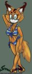  absurd_res bikini caracal caracal_(genus) clothing fan_character felid feline female hi_res iris mammal mrmiles shawnguku sonic_the_hedgehog_(series) swimwear 