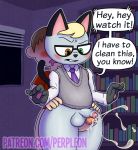  2020 animal_crossing anthro balls bodily_fluids clothed clothing comic cum cumshot detailed_background dialogue digital_media_(artwork) domestic_cat duo ejaculation english_text erection felid feline felis flaccid genital_fluids genitals humanoid_penis male male/male mammal nintendo nutjob orgasm penis perpleon sex text thigh_sex video_games 