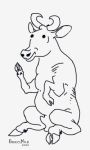  2d animated beastmilk bovid bovine cattle gesture lined low_res male mammal waving 