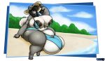  anthro arai araidian_(artist) balls beach big_balls big_breasts big_penis bikini breasts canid canine canis clothing cloud domestic_dog genitals gynomorph hat headgear headwear hi_res huge_balls huge_breasts huge_penis husky hyper hyper_balls hyper_breasts hyper_genitalia hyper_penis intersex looking_at_viewer mammal nipple_piercing nipples nordic_sled_dog overweight penis piercing seaside spitz swimwear thick_thighs tree 