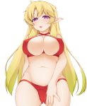  breasts camel_toe elf female hair humanoid humanoid_pointy_ears ishuzoku_reviewers looking_at_viewer mammal masaki_h_t nipple_outline not_furry simple_background solo white_background 