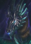  2020 ambiguous_gender averrisvis blue_eyes detailed_background digital_media_(artwork) dragon feral headshot_portrait hi_res horn open_mouth portrait solo teeth tongue 