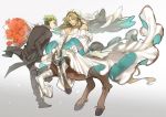  2boys achilles_(fate) adapted_costume bouquet bridal_veil brown_hair centaur chiron_(fate) cosplay dress fate/apocrypha fate/extra fate/extra_ccc fate_(series) flower formal gloves green_hair groom male_focus multiple_boys nero_claudius_(bride)_(fate) nero_claudius_(bride)_(fate)_(cosplay) nero_claudius_(fate)_(all) no-kan parody pectorals skirt_hold suit undercut veil wedding_dress white_gloves yaoi zipper 