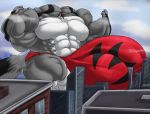  anthro balls big_balls big_muscles big_penis building bulge canid canine canis fierglief flexing genitals huge_balls huge_muscles huge_penis hyper hyper_balls hyper_bulge hyper_genitalia hyper_muscles hyper_penis macro male mammal muscular penis smile swaggy vein wolf 