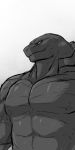  abs agitype01 anthro big_muscles bodily_fluids claws godzilla godzilla_(series) grey_body grey_nipples grey_scales grey_skin hi_res huge_muscles kaiju male muscular nipples pecs scales scalie toho 