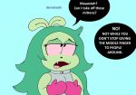  anthro cartoon_network clothing derracias-35 female fink_(ok_k.o.!_lbh) fur green_body green_fur green_hair green_skin hair mammal mouse murid murine ok_k.o.!_let&#039;s_be_heroes pink_eyes rodent sad solo text young 
