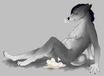  abdominal_bulge anthro breasts canid canine canis digital_media_(artwork) domestic_dog egg female genitals hi_res husky mammal naughtybirdart nordic_sled_dog nude oviposition pregnant pussy solo spitz 