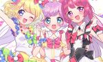  blonde_hair blue_eyes green_eyes houjou_sophie long_hair manaka_lala minami_mirei pripara purple_eyes purple_hair red_hair short_hair twintails 