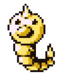  3d animated animated_gif black_eyes commentary cortoony creature english_commentary gen_1_pokemon looking_at_viewer lowres multiple_sources no_humans pixel_art pokemon pokemon_(creature) solo spinning transparent_background weedle 