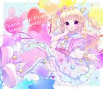  balloons blonde_hair long_hair pripara purple_eyes ribbons sakuratoremi twintails yumekawa_yui 