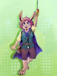  child cloak clothing colorful cub fantasy hare hi_res invalid_tag kinkykenku lagomorph leporid male mammal melee_weapon rabbit rapier simple_background sword weapon young 