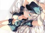  1girl alternate_costume anastasia_(fate/grand_order) bangs blue_eyes blush breasts cleavage collarbone fate/grand_order fate_(series) hair_over_one_eye large_breasts long_hair looking_at_viewer rin_yuu silver_hair solo 