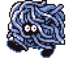  3d animated animated_gif blue_theme commentary cortoony creature english_commentary gen_1_pokemon looking_at_viewer lowres multiple_sources no_humans pixel_art pokemon pokemon_(creature) solo tangela transparent_background walking 