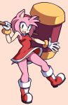  amy_rose anthro average-hanzo breasts clothed clothing eulipotyphlan female footwear fur genitals gloves green_eyes hammer handwear hedgehog looking_at_viewer mammal no_underwear pussy simple_background smile solo sonic_the_hedgehog_(series) tools video_games 