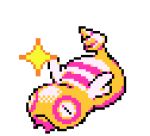  3d alternate_color animated animated_gif closed_eyes commentary cortoony creature dunsparce english_commentary facing_viewer gen_2_pokemon lowres lying on_stomach pixel_art pokemon pokemon_(creature) shiny_pokemon solo sparkle transparent_background 