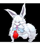  absurd_res anthro bow_tie boxing_gloves breed_of_calamity cath_palug clothing fate_(series) feral fur handwear hi_res male purple_eyes white_body white_fur yoku_saboru 