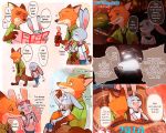  ... 2016 5:4 alternate_version_at_source anthro backpack bottomwear burnrice8 canid canine clothed clothing comic dialogue disney eating edit english_text food fox fully_clothed fur grey_body grey_fur hard_translated holding_food holding_object judy_hopps lagomorph leporid mammal necktie nick_wilde on_lap open_mouth open_smile orange_body orange_fur pants rabbit red_fox shirt sitting_on_lap smile speech_bubble text thought_bubble topwear translated zootopia 