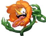  2019 bodily_fluids cagney_carnation cuphead_(game) flora_fauna flower living_flower long_tongue male open_mouth plant saliva simple_background solo spikes sunoko24 teeth tongue tongue_out video_games 