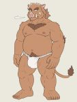  2020 anthro asian_clothing belly brown_body brown_fur bulge clothing east_asian_clothing fundoshi fur humanoid_hands jacklantern_11 japanese_clothing kemono male mammal moobs navel nipples overweight overweight_male simple_background solo suid suina sus_(pig) underwear wild_boar 