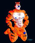  abs anthro balls barazoku biceps bodily_fluids coolado cum erection felid frosted_flakes fur genital_fluids genitals hi_res humanoid kellogg&#039;s male mammal mascot muscular muscular_male nipples pantherine pecs penis ricardo_milos smile solo stripes tony_the_tiger 