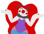  2017 clothed clothing clown demon digital_drawing_(artwork) digital_media_(artwork) dot_(mcnasty) eyelashes female flat_chested hair humanoid leggings legwear leotard looking_aside makeup mcnasty not_furry pattern_clothing pattern_legwear pigtails portrait purple_clothing red_hair shrug smile smirk solo striped_clothing striped_legwear stripes thick_thighs three-quarter_portrait wide_hips yellow_eyes 