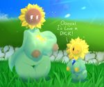  ... big_breasts blush breasts coin dialogue duo elfdrago english_text female flora_fauna flower freckles genitals great_sunflower half-closed_eyes hi_res huge_breasts humanoid mario_bros narrowed_eyes nintendo nipples not_furry one_eye_closed plant pussy size_difference sunflower sunflower_kid text unamused video_games wink 