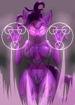  anthro breasts choker cleavage clothed clothing collar equid equine fan_character female glowing glowing_eyes hi_res horse jewelry jrvanesbroek magic magic_circle majesty_(oc) mammal my_little_pony necklace nonuberis pony solo thigh_gap wardrobe_malfunction wide_hips 