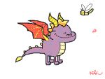  4:3 activision animated dragon duo feral flipnote_studio keke_(artist) loop low_res size_difference smile spyro spyro_the_dragon video_games wings 