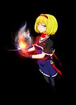  alice-san alice_margatroid blonde_hair blue_eyes fire gloves hairband magic pantyhose short_hair solo touhou 