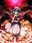  bad_id bad_pixiv_id barefoot bat_wings hat highres red_eyes remilia_scarlet short_hair solo touhou wings yukibina 