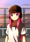  angel_beats! baseball_helmet guttyod helmet long_hair pink_eyes pink_hair solo yui_(angel_beats!) 