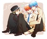  /\/\/\ 3boys :d ? angel_beats! anger_vein annoyed back bad_id bad_pixiv_id bangs between_legs blazer blue_hair blue_neckwear blush closed_eyes closed_mouth collared_shirt confused full_body green_hair hair_between_eyes half-closed_eyes hand_kiss happy hat heart heartbeat hinata_(angel_beats!) holding_hands hug hug_from_behind jacket kiss long_sleeves male_focus messy_hair multiple_boys naoi_ayato necktie open_mouth orange_hair otonashi_(angel_beats!) polka_dot polka_dot_background red_eyes rounded_corners school_uniform shirt shoes smile speech_bubble spoken_question_mark sweatdrop wani_(mezo) white_shirt yaoi 