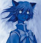  animal_ears aouji blue cat_ears chen earrings jewelry short_hair solo touhou 