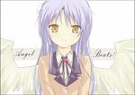  angel_beats! blazer highres jacket kitsune_(scaz) long_hair purple_hair school_uniform solo tenshi_(angel_beats!) wings yellow_eyes 