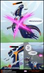  2019 cloud comic dialga english_text eyes_closed feral fight flying forest glowing hi_res legendary_pok&eacute;mon matemi motion_lines mountain nintendo pok&eacute;mon pok&eacute;mon_(species) primal_fialga sea text tree video_games water 