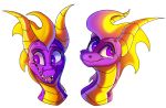  2020 activision dragon headshot_portrait hi_res horn open_mouth plaguedogs123 portrait purple_eyes simple_background spines spyro spyro_the_dragon teeth tongue video_games white_background 