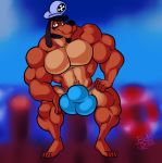  anthro bobthetanuki bulge canid canine clothing heathcliff_and_the_catillac_cats leroy_(catillac_cats) male mammal muscular muscular_male solo speedo swimwear 