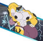  anthro anthrofied balls big_balls big_penis bulge clothing genitals hand_behind_head hi_res huge_balls huge_penis hyper hyper_balls hyper_bulge hyper_genitalia hyper_penis kokoro-doll legendary_pok&eacute;mon lightning looking_at_viewer male muscular nintendo nipples penis pok&eacute;mon pok&eacute;mon_(species) raikou underwear video_games 