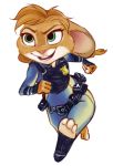  alpha_channel anthro belt brown_body brown_fur clothed clothing crossover disney frozen_(movie) fully_clothed fur judy_hopps lagomorph leporid low_res mammal open_mouth open_smile police_uniform princess_anna_(frozen) rabbit running simple_background smile solo tiningots transparent_background uniform zootopia 