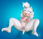  2020 3d_(artwork) ahegao anthro big_breasts blue_eyes bodily_fluids breasts digital_media_(artwork) ejaculation erect_nipples female fur genital_fluids genitals gradient_background huge_breasts looking_pleasured nipples nude orgasm pussy pussy_ejaculation pussy_juice simple_background solo sophie_(argento) sorok17 spread_pussy spreading tongue tongue_out white_body white_fur 