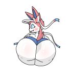  2019 absurd_res accessory alpha_channel anthro big_butt blue_eyes blush bornconfused breasts bubble_butt butt butt_blush clothed clothing digital_media_(artwork) eeveelution fangs female fur hair_accessory hair_bow hair_ribbon happy hi_res huge_butt looking_at_viewer looking_back multicolored_body multicolored_fur nintendo panties pink_body pink_fur pok&eacute;mon pok&eacute;mon_(species) portrait presenting presenting_hindquarters raised_tail ribbons side_boob signature simple_background smile snout solo sylveon thick_thighs three-quarter_portrait transparent_background underwear video_games white_body white_fur wide_hips 